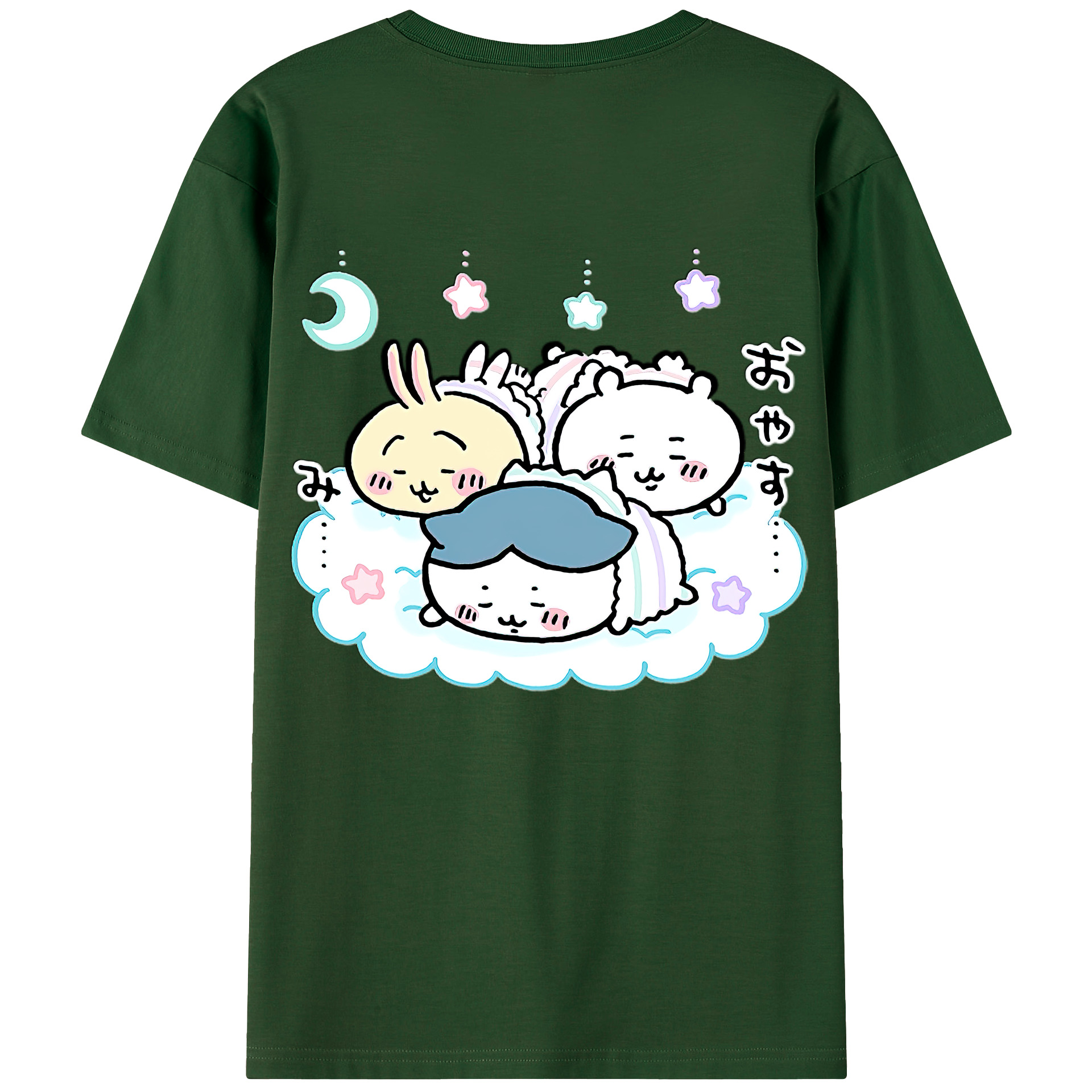 （画像用） ちいかわ ハチワレ Chii-kawa hachiware 綿100％半袖Tシャツ（背面プリント）
